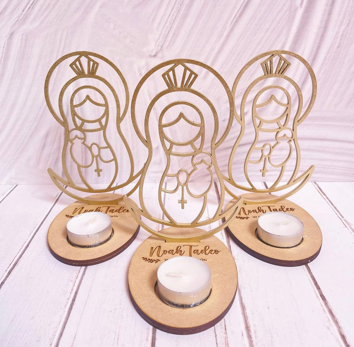 12 pzs Virgencitas con veladoras